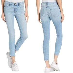 FRAME Women’s Blue Light Wash Le Skinny de Jeanne‎ Crop Skinny Jeans Size 24